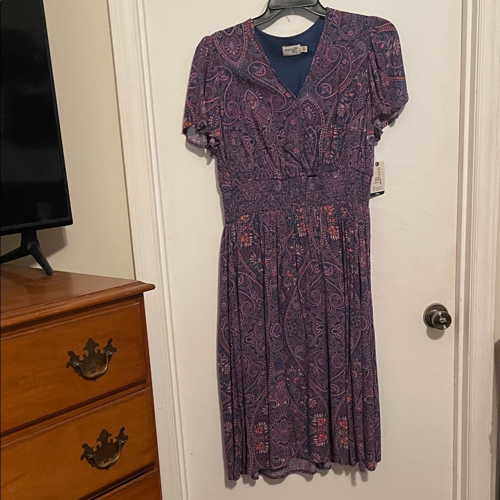 Terra & Sky Purple Paisley Midi Dress